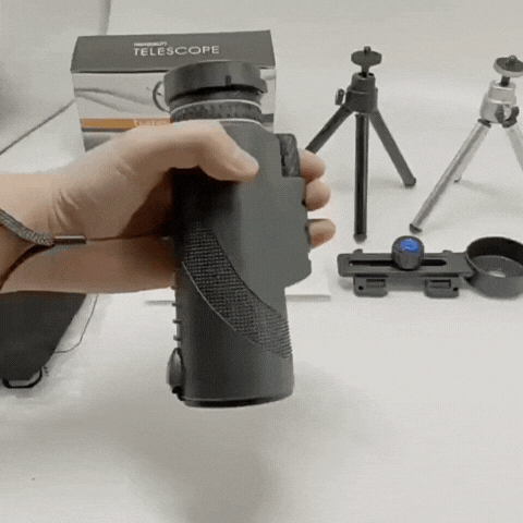 Royallure Bärbar HD Monokulärteleskop med Smartphonehållare och Stativ Carvallo
