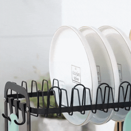 Royallure 2-Tier Diskställ med Rännkorg Kök Bänkskivor Skål Organisatör Carvallo