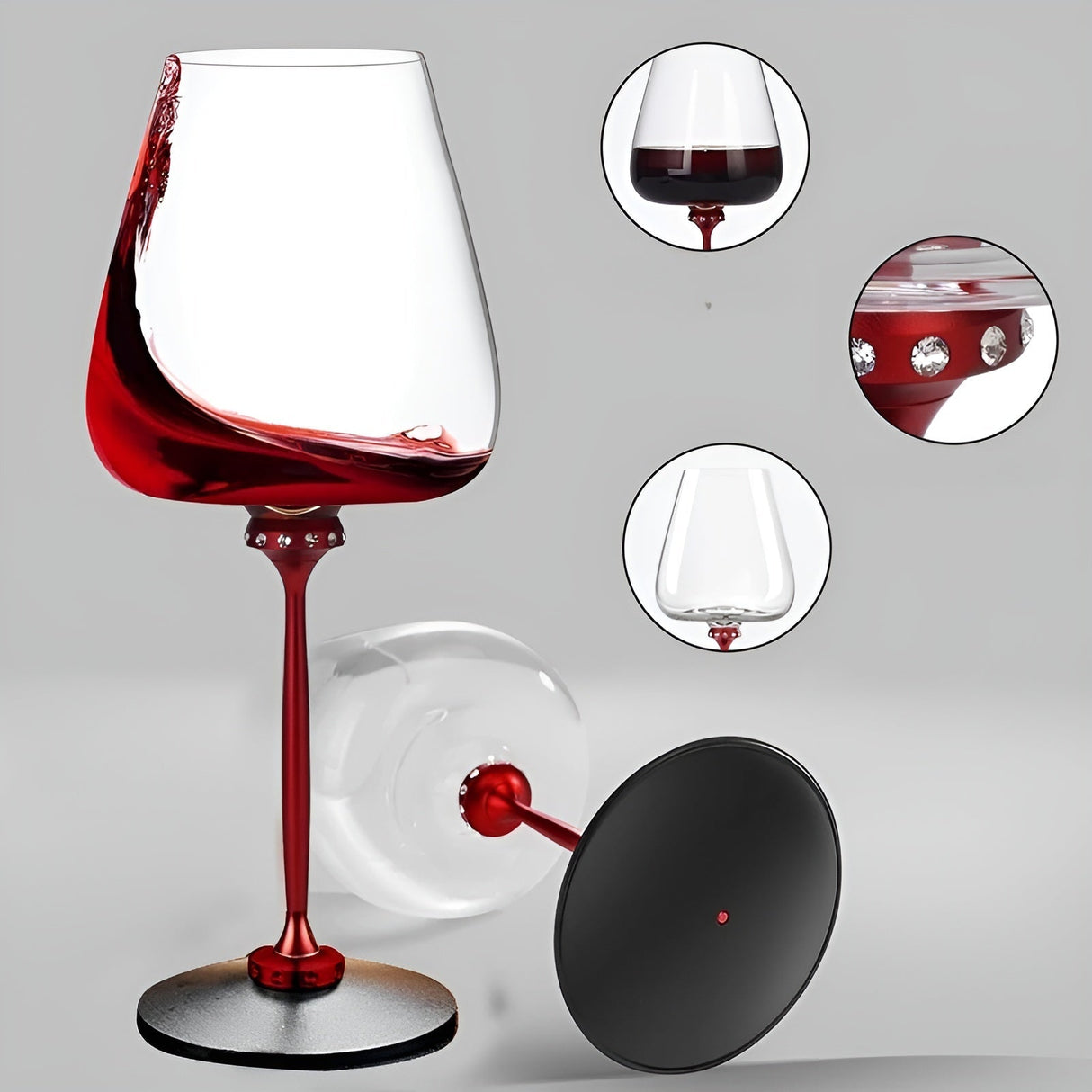 Roterande kristallglas – Stilig dricksglas för vin, whiskey & cocktails | Perfekt för fester & hemmabar Carvallo