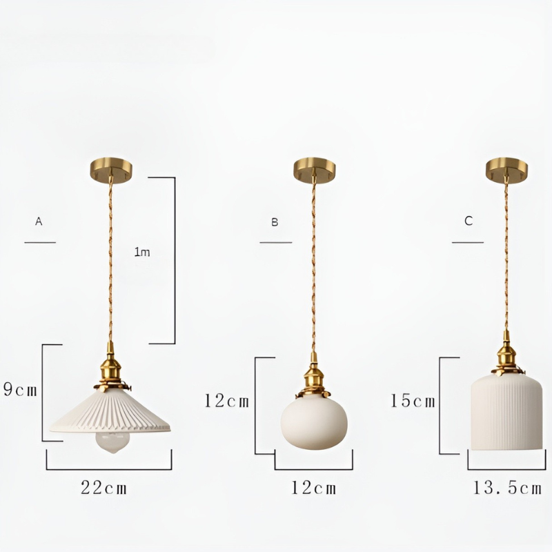 AmberZen Light – Vintage Keramik Glas Hänglampa Carvallo