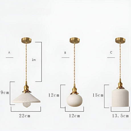 AmberZen Light – Vintage Keramik Glas Hänglampa Carvallo
