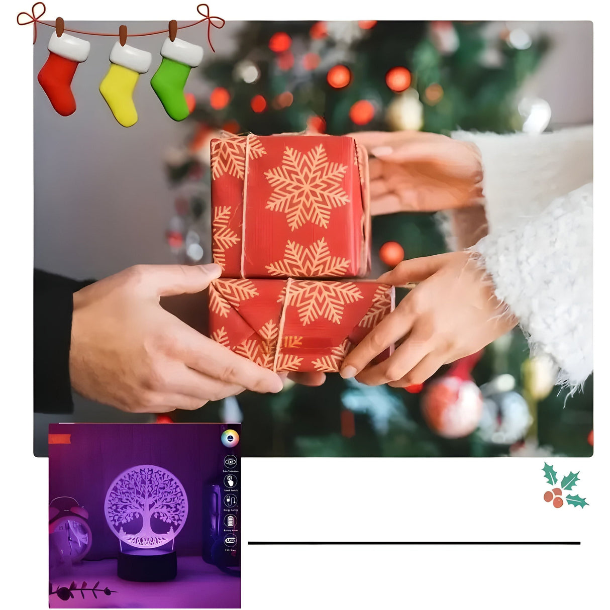 IllumiDecor Light - Dekorativ 3D LED-nattljus Carvallo