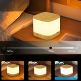 LED-bordlampa med touch-dimmer – Justerbar ljusstyrka och färgtemperatur | USB-laddning, timer, ideal för sovrummet Carvallo