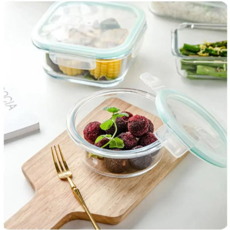 Glas-Freshkeeping-doser Set – Lufttäta förvaringsbehållare med lock för kök & Meal Prep Carvallo