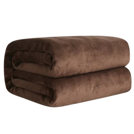 Korall Fleece Flanell Filt-Hemnix-Brun-150x200cm-Hemnix