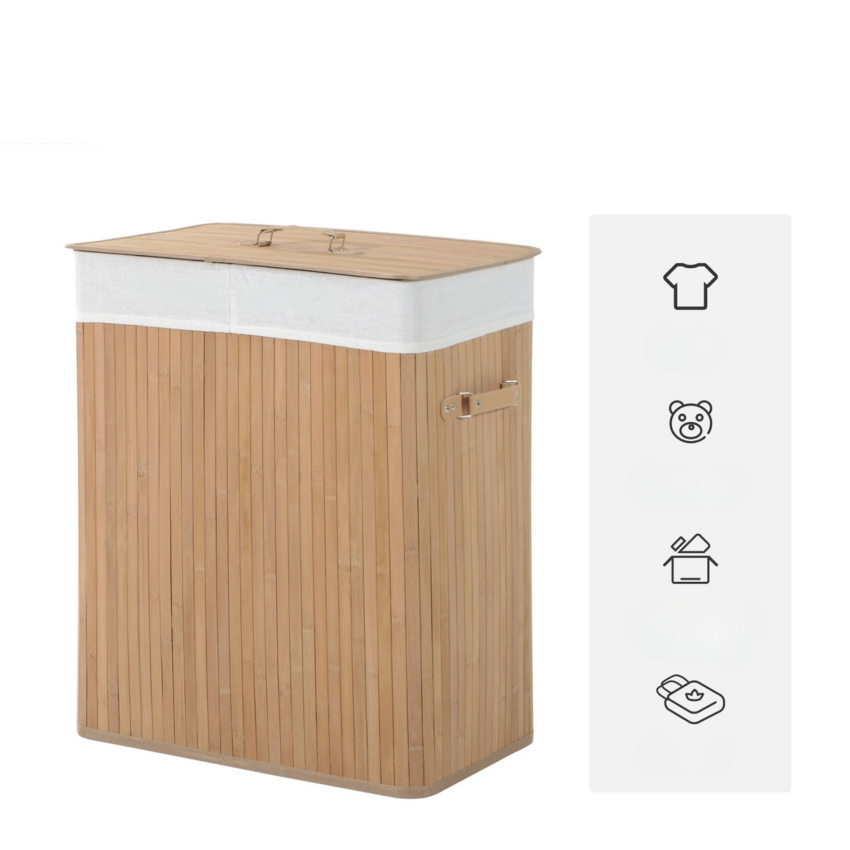 EcoTidy Korg – Bambu Tvättkorg med 2 Fack Carvallo