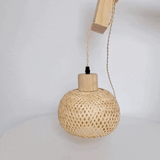 Royallure Bamboo Rattan Vägglampa Handvävd Korgbelysning för Rumsinredning Carvallo
