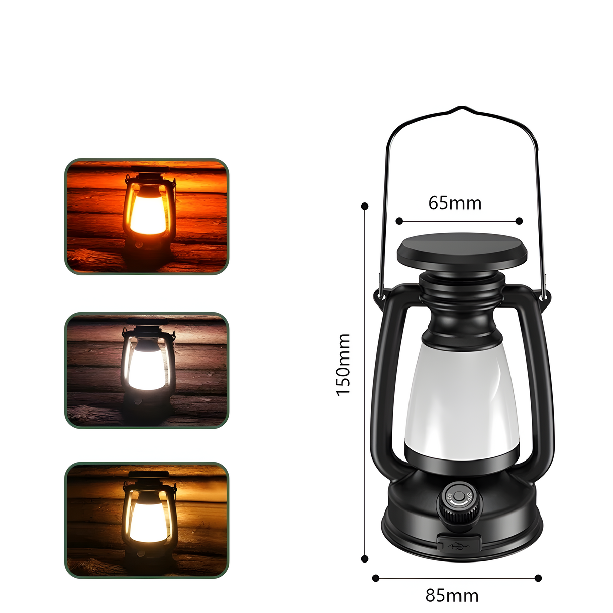 Carvallo – Mångsidig USB- och solcellsdriven campinglampa för utomhusbruk Carvallo