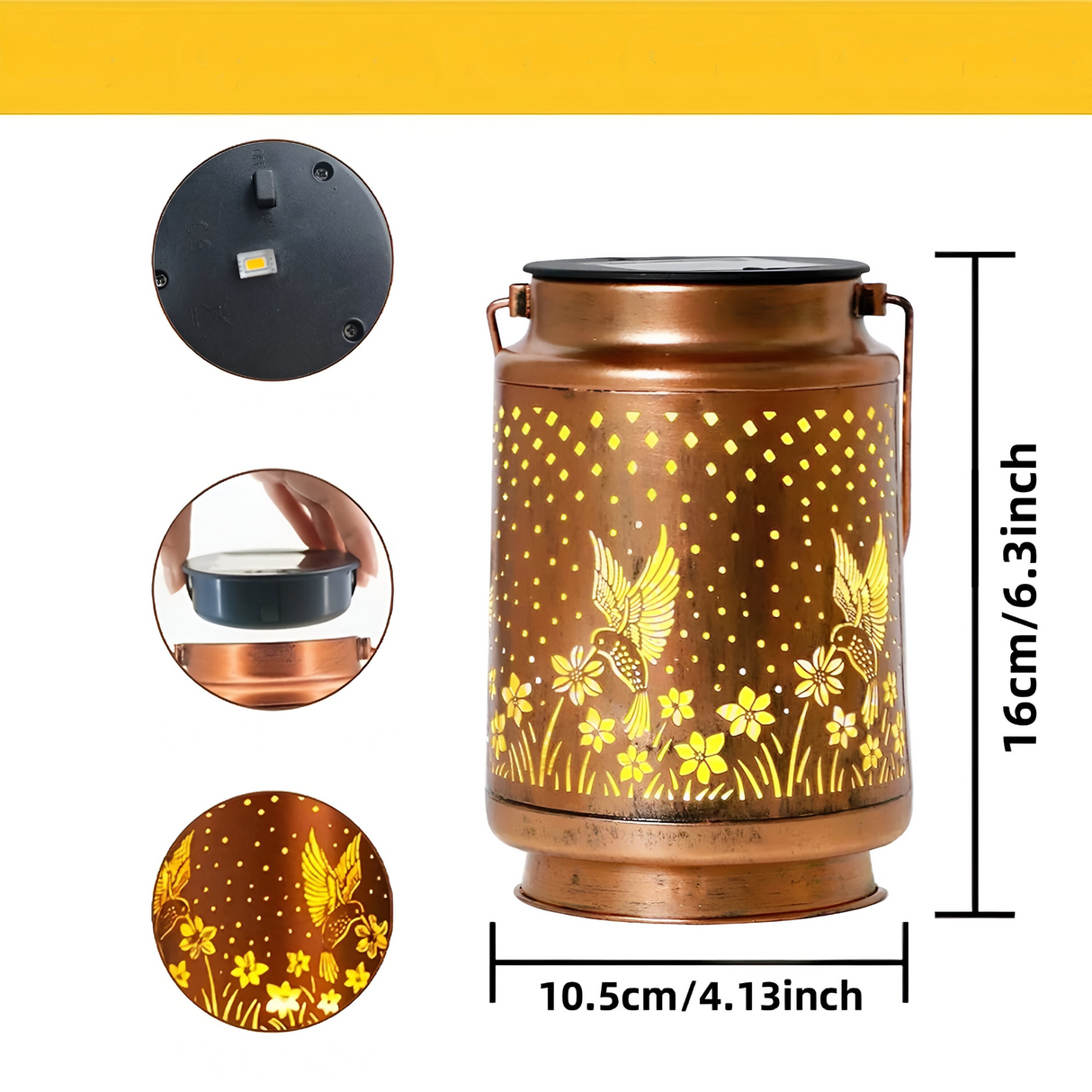 GlowWing Haven - Solar-Hummingbird-Garden Lantern Carvallo