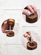 Salt- och pepparkvarn i trä – Stiligt köksredskap med bricka och pensel Carvallo