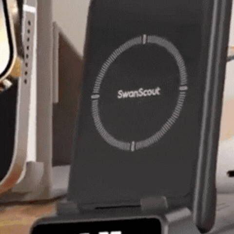 Royallure 3-i-1 Trådlös Laddstation – Snabbladdare för Telefon, Klocka & Hörlurar Carvallo