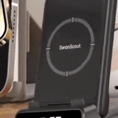 Royallure 3-i-1 Trådlös Laddstation – Snabbladdare för Telefon, Klocka & Hörlurar Carvallo