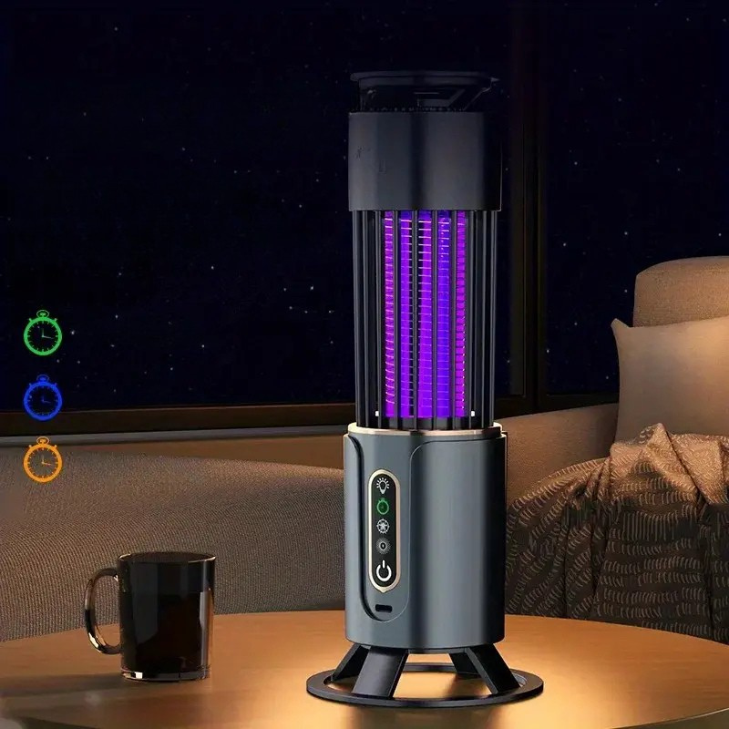 Mygglampa med USB - Återuppladdningsbar och vägg- eller bordsmontering | Inbyggd nattlampa och 3-stegs timer Carvallo