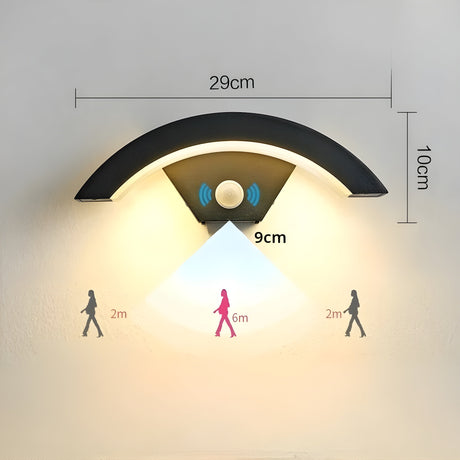 SafeGlow Light - Vattentålig LED-vägglampa med människodetektering Carvallo