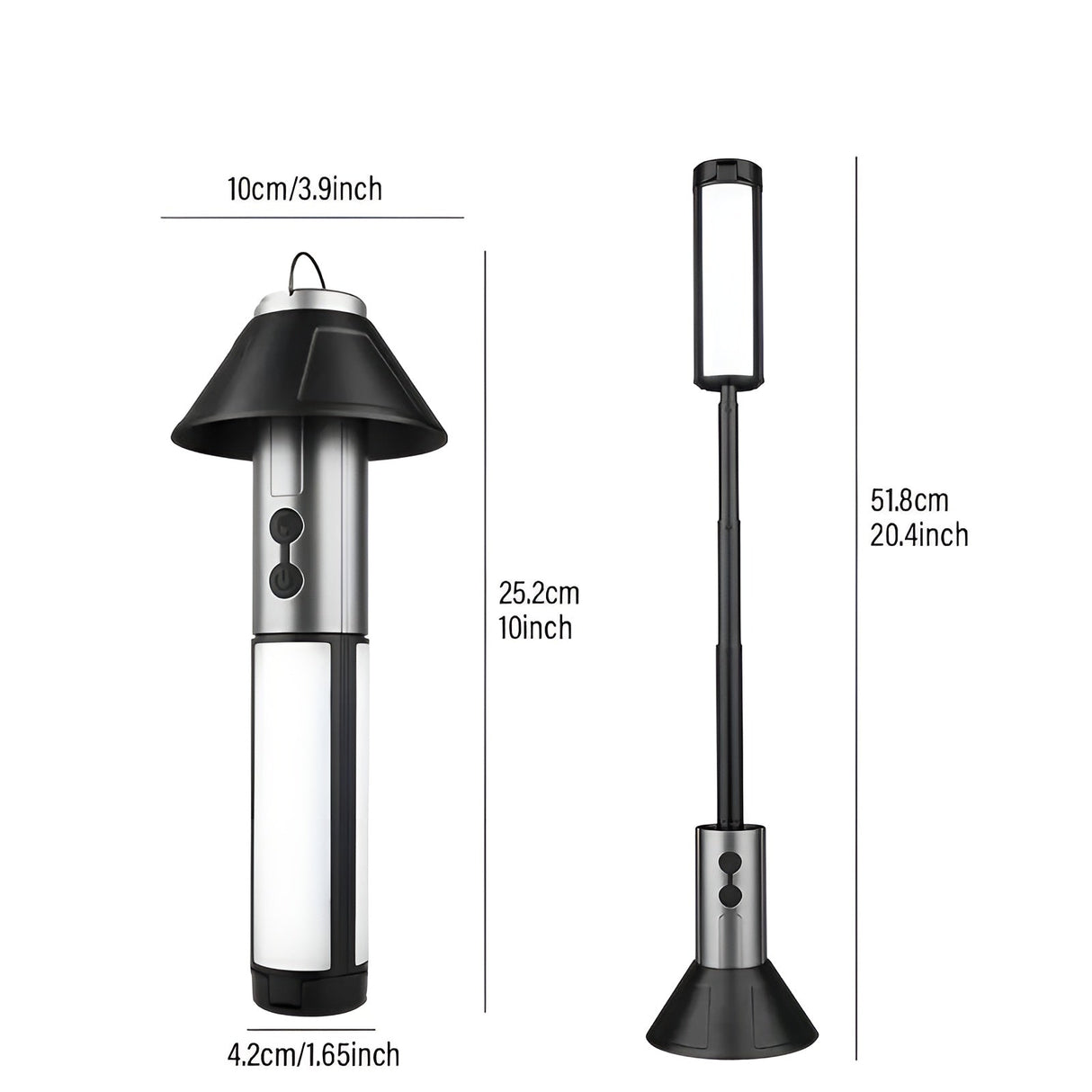 LED Campinglampa med USB – Fällbar & Uppladdningsbar | 270° Svängarm & Flera Ljusstyrkor Carvallo