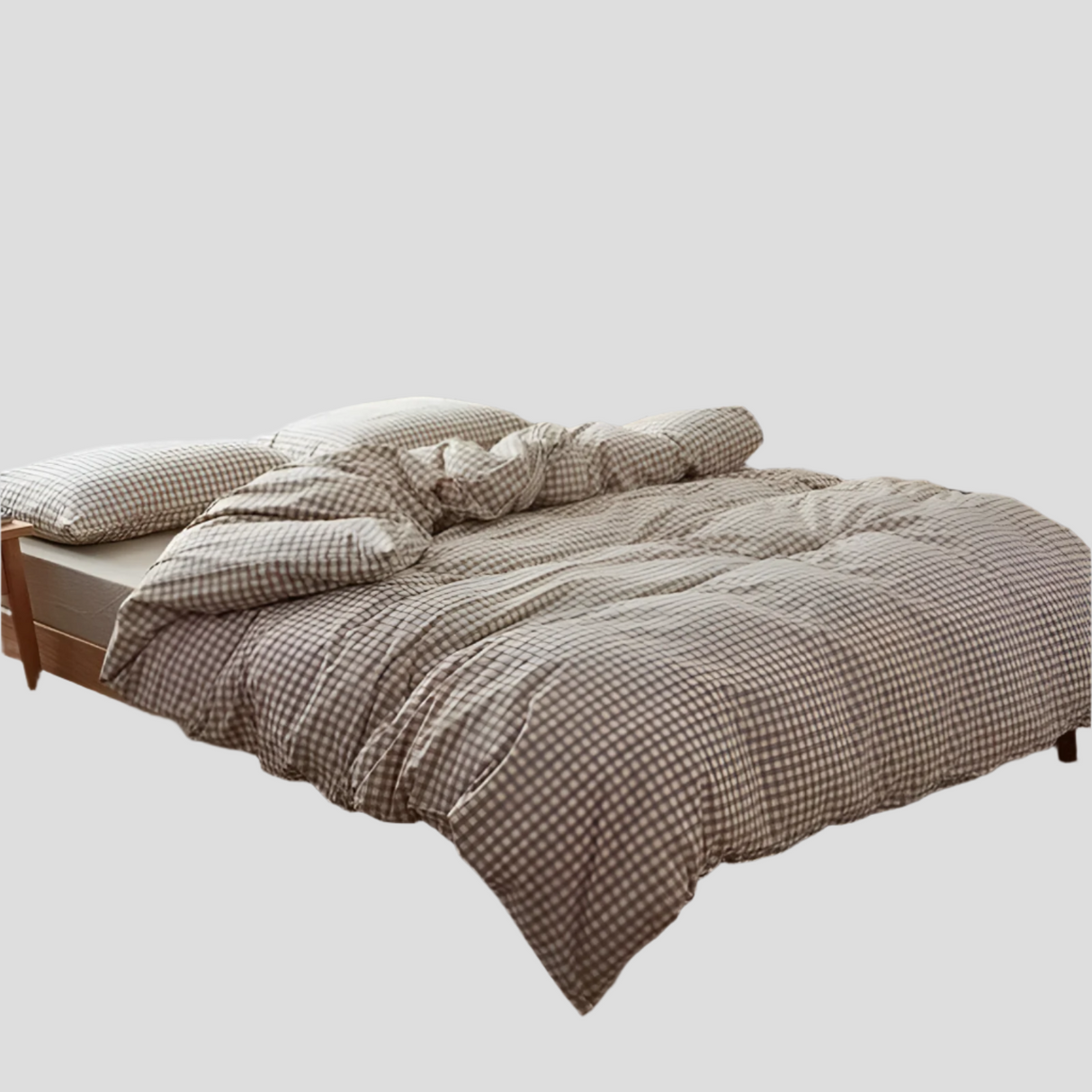 LunaVeil Sängkläder - Bomull Ginghan Stil Täcke Set Carvallo