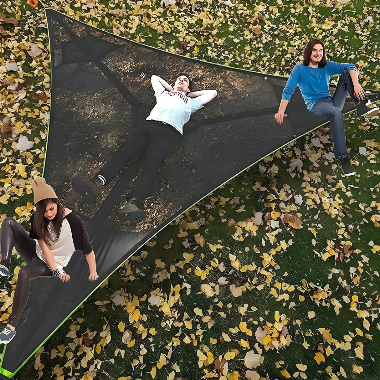 Flera-personers-hängmatta – Bekväm och stabil | Perfekt för trädgård & camping Carvallo