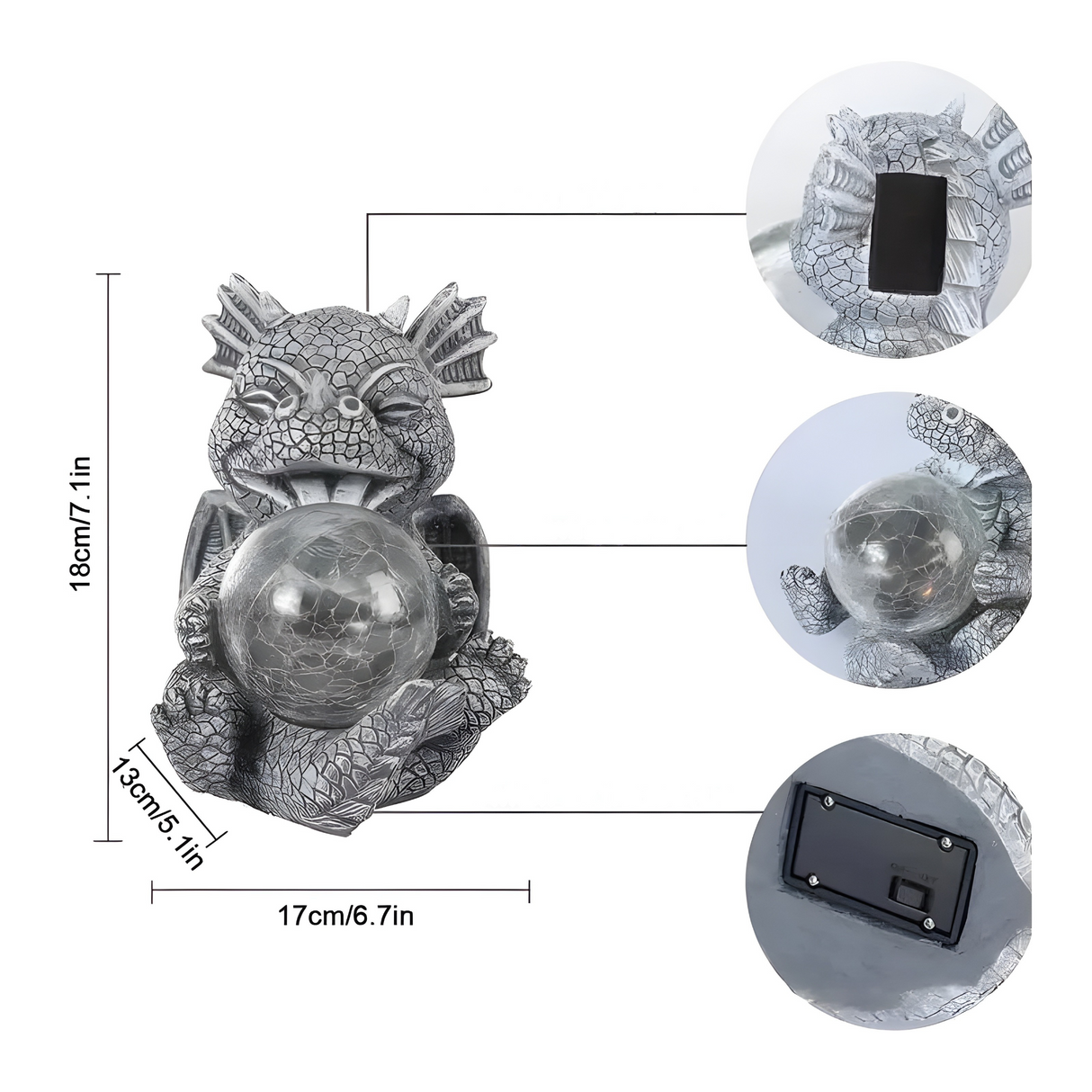 DragonHaven Lampa - Drakskulptur LED-bordslampa Carvallo