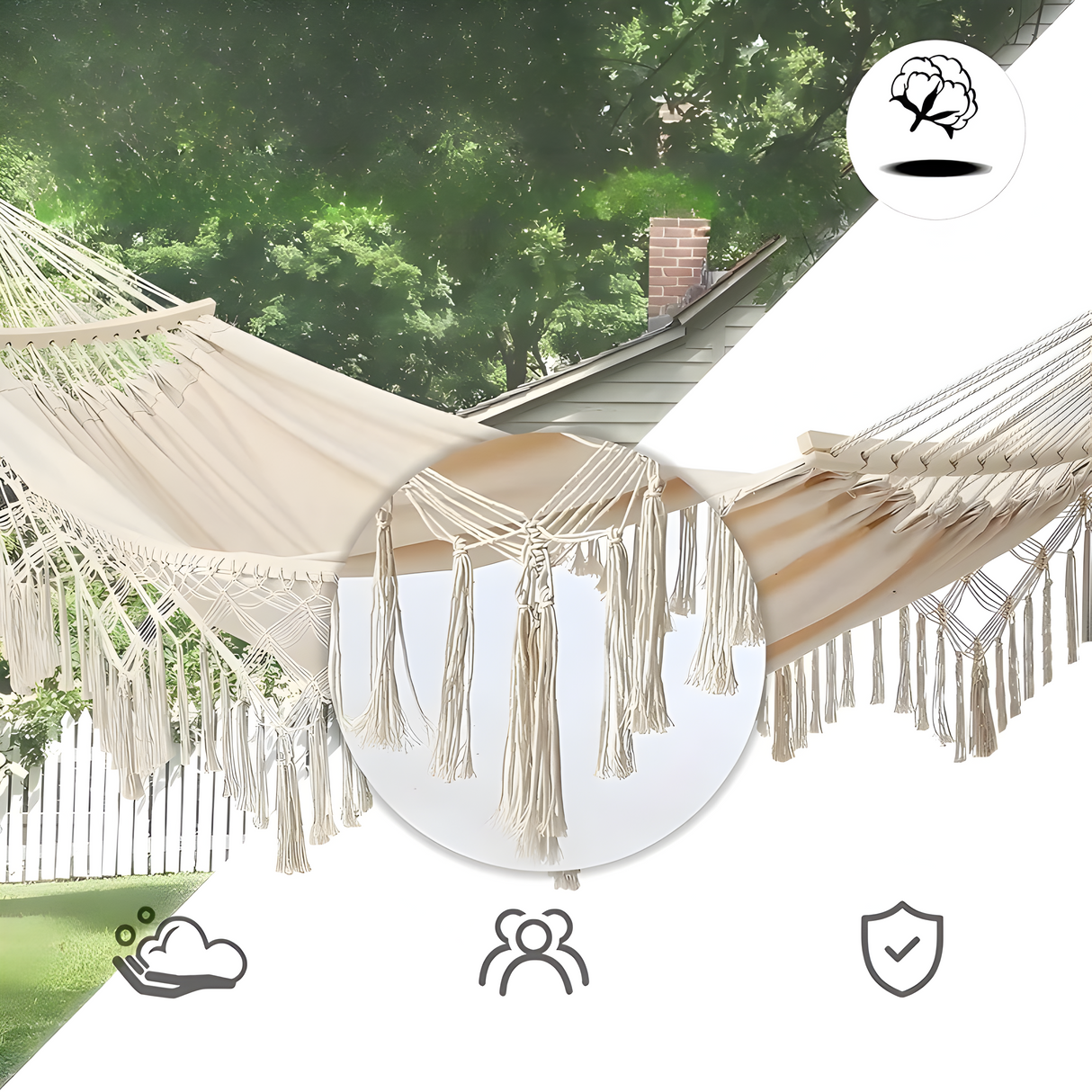 Svinghängmat – Fällbar, Mjuk och Perfekt för Inomhus- och Utomhusbruk Carvallo