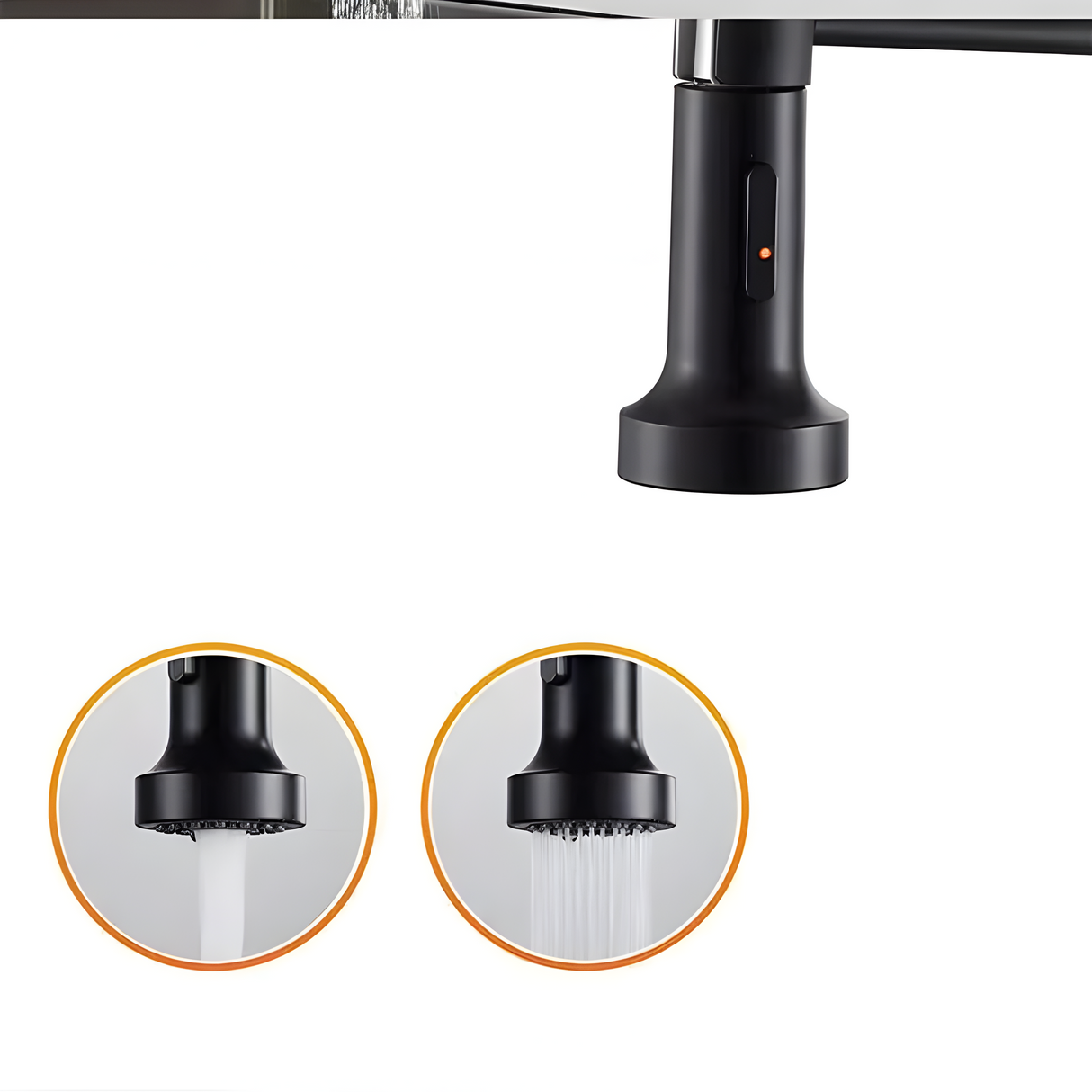 FlowNova - Multifunktionell diskbänksblandare (Borstad stål) Carvallo