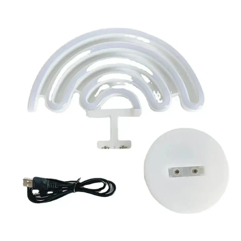 NeonGlow - Färgglad Neonlampa för Rumsinredning – Bärbar LED Regnbåglampa Carvallo