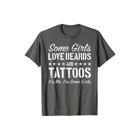 Vissa Tjejer älskar Skägg och Tatueringar T-Shirt-Clothes for women-Hemnix-Mörkgrå-S-Hemnix
