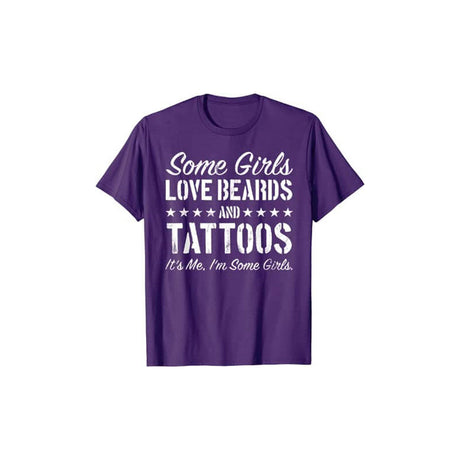 Vissa Tjejer älskar Skägg och Tatueringar T-Shirt-Clothes for women-Hemnix-Lila-S-Hemnix