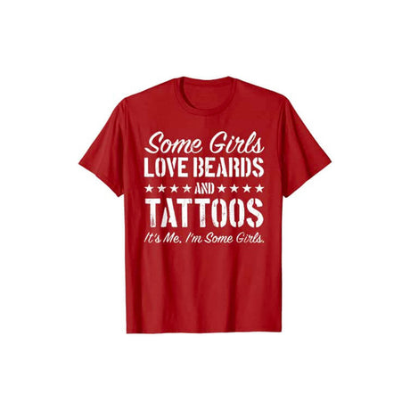 Vissa Tjejer älskar Skägg och Tatueringar T-Shirt-Clothes for women-Hemnix-Röd-S-Hemnix