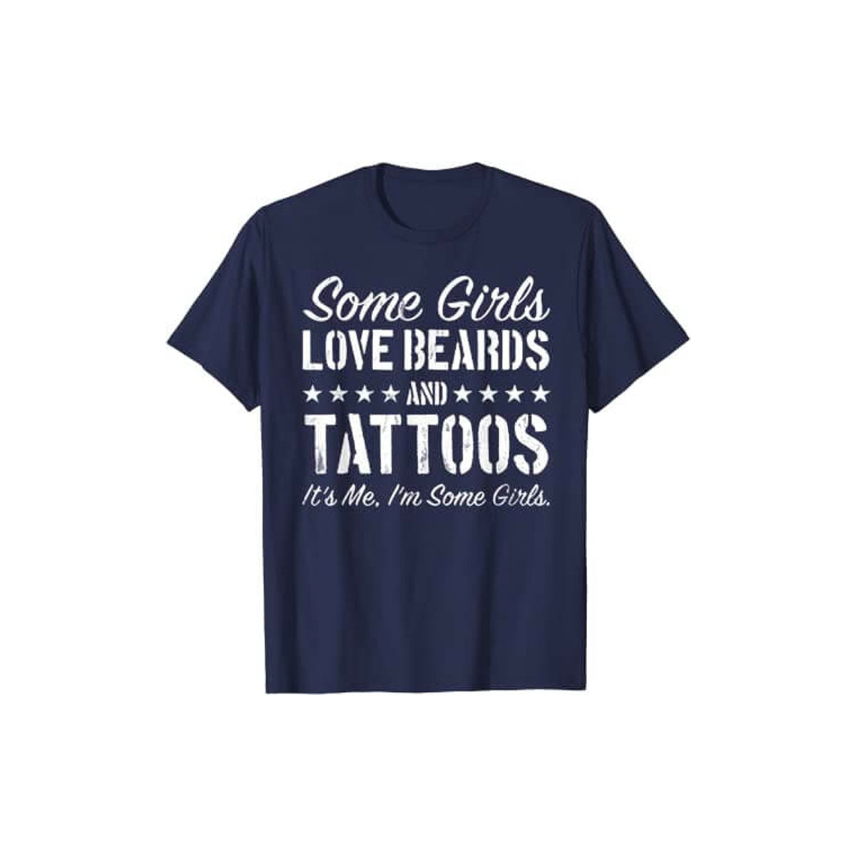 Vissa Tjejer älskar Skägg och Tatueringar T-Shirt-Clothes for women-Hemnix-Marinblått-S-Hemnix