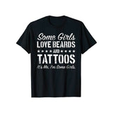 Vissa Tjejer älskar Skägg och Tatueringar T-Shirt-Clothes for women-Hemnix-Hemnix