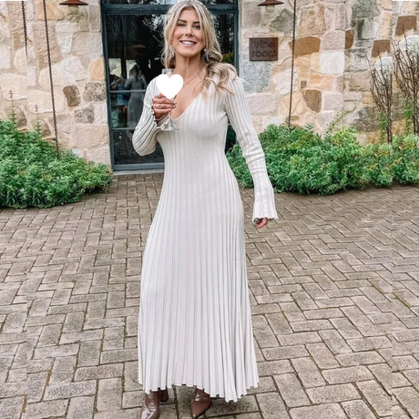 Långklänning Dam Tidlös Design Bomull för Fest och Vardag Bellasverige