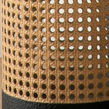 Moderna Höga Vaser | Matt Svart Keramik & Vävda Rattan | Elegant 15" Golvdekoration Carvallo