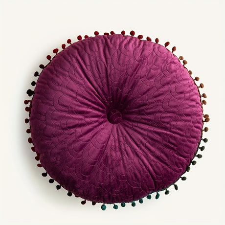 Veloura Rund Vintage Quiltad Ottoman Kudde Pad Carvallo
