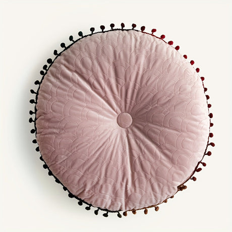 Veloura Rund Vintage Quiltad Ottoman Kudde Pad Carvallo