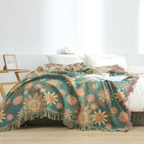Verdant Bloom Vändbar Jacquardfilt Carvallo