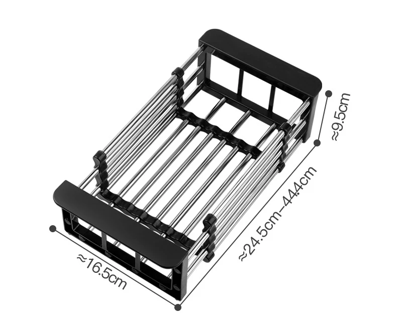 Justerbar rostfri stålkorg för perfekt köksorganisation Carvallo