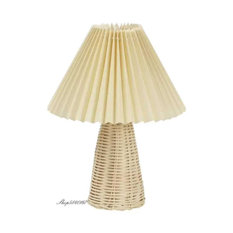 VintageGlow - Rattantafellampa, Fällbar nattlampa Carvallo