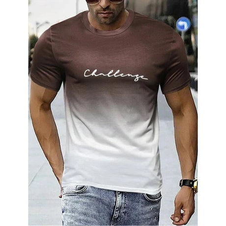 Herr T-shirt Vintage Färggradient 100% Bomull Bellasverige