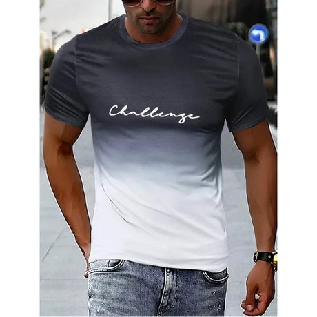 Herr T-shirt Vintage Färggradient 100% Bomull Bellasverige
