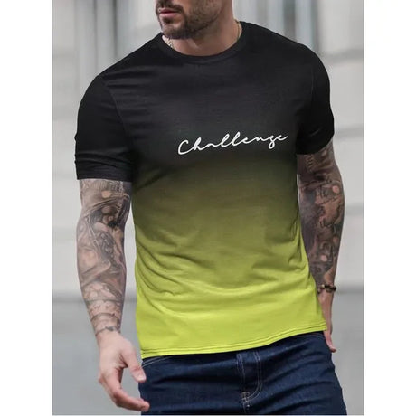 Herr T-shirt Vintage Färggradient 100% Bomull Bellasverige