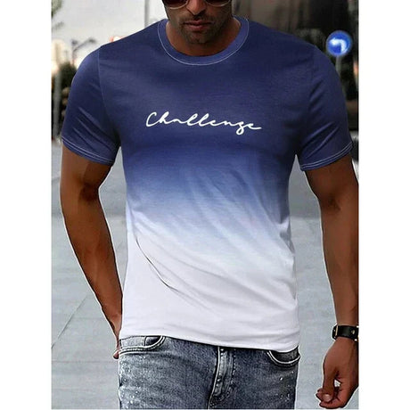Herr T-shirt Vintage Färggradient 100% Bomull Bellasverige