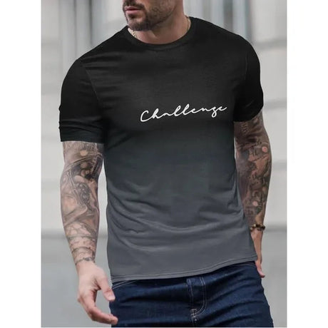 Herr T-shirt Vintage Färggradient 100% Bomull Bellasverige