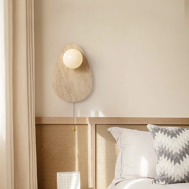 RusticStone - Handgjord vägglampa i natursten för stämningsfull belysning Carvallo