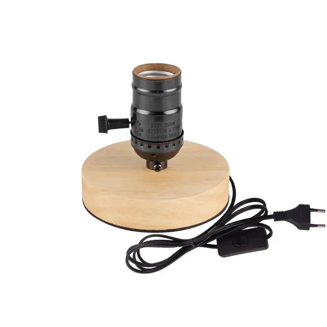 RetroWood - Trä Bordslampa med Ljusboll för Stämningsfull Belysning Carvallo