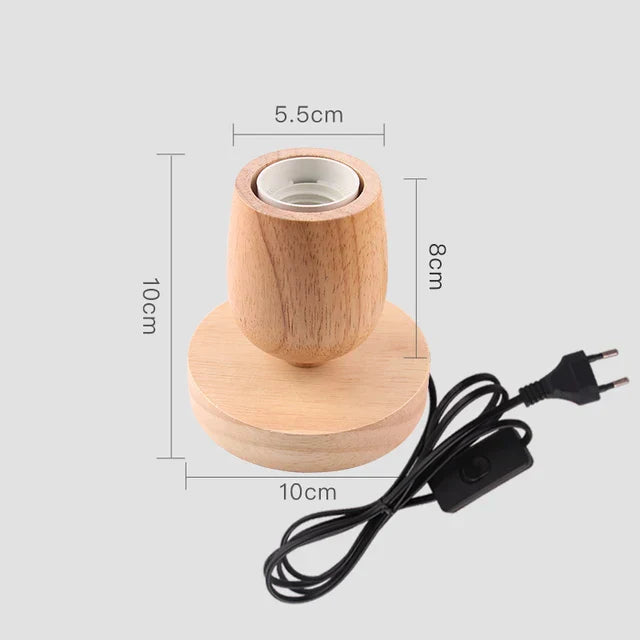 RetroWood - Trä Bordslampa med Ljusboll för Stämningsfull Belysning Carvallo