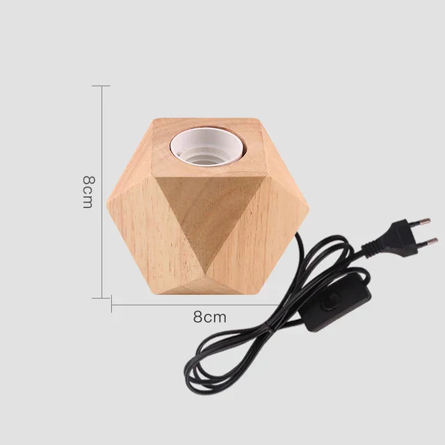 RetroWood - Trä Bordslampa med Ljusboll för Stämningsfull Belysning Carvallo