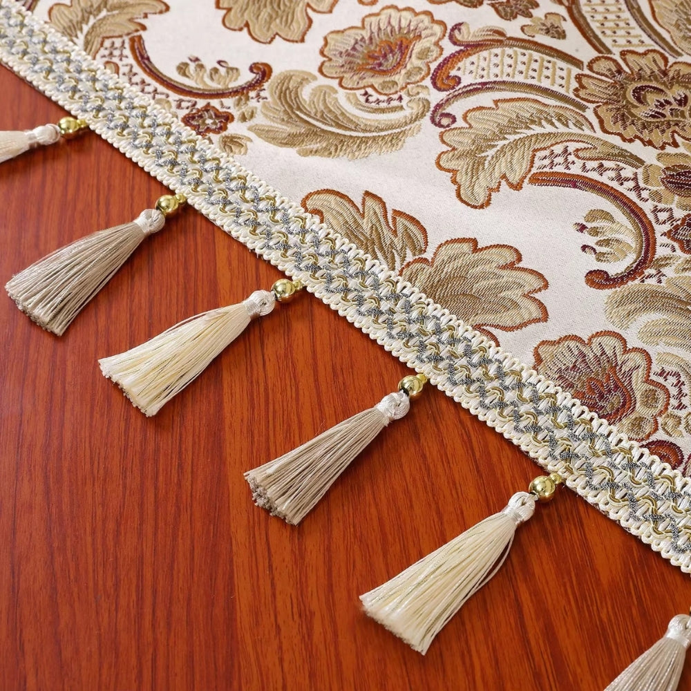 Vintessa Vintage Broderad Fringed Duk Carvallo