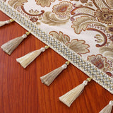 Vintessa Vintage Broderad Fringed Duk Carvallo