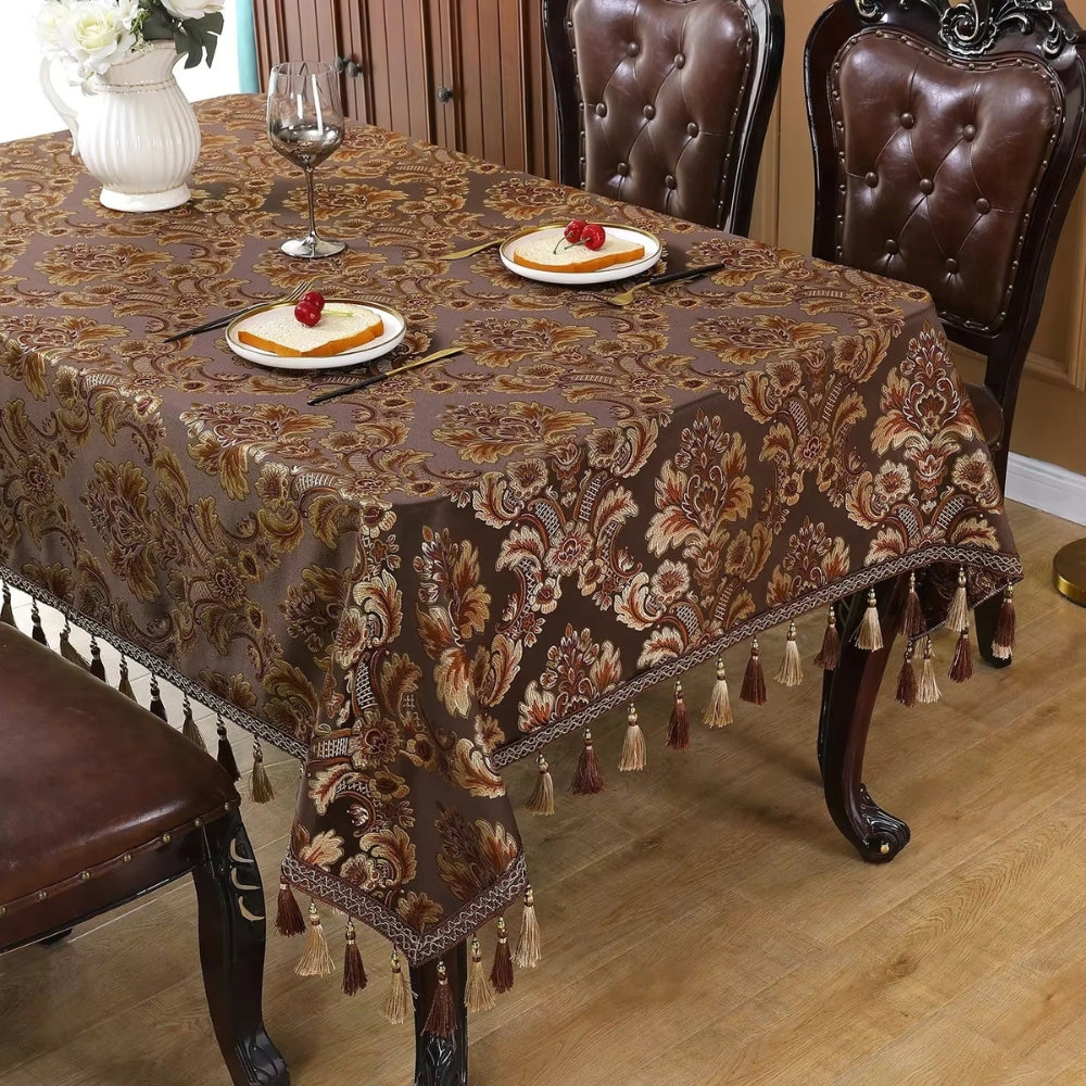 Vintessa Vintage Broderad Fringed Duk Carvallo