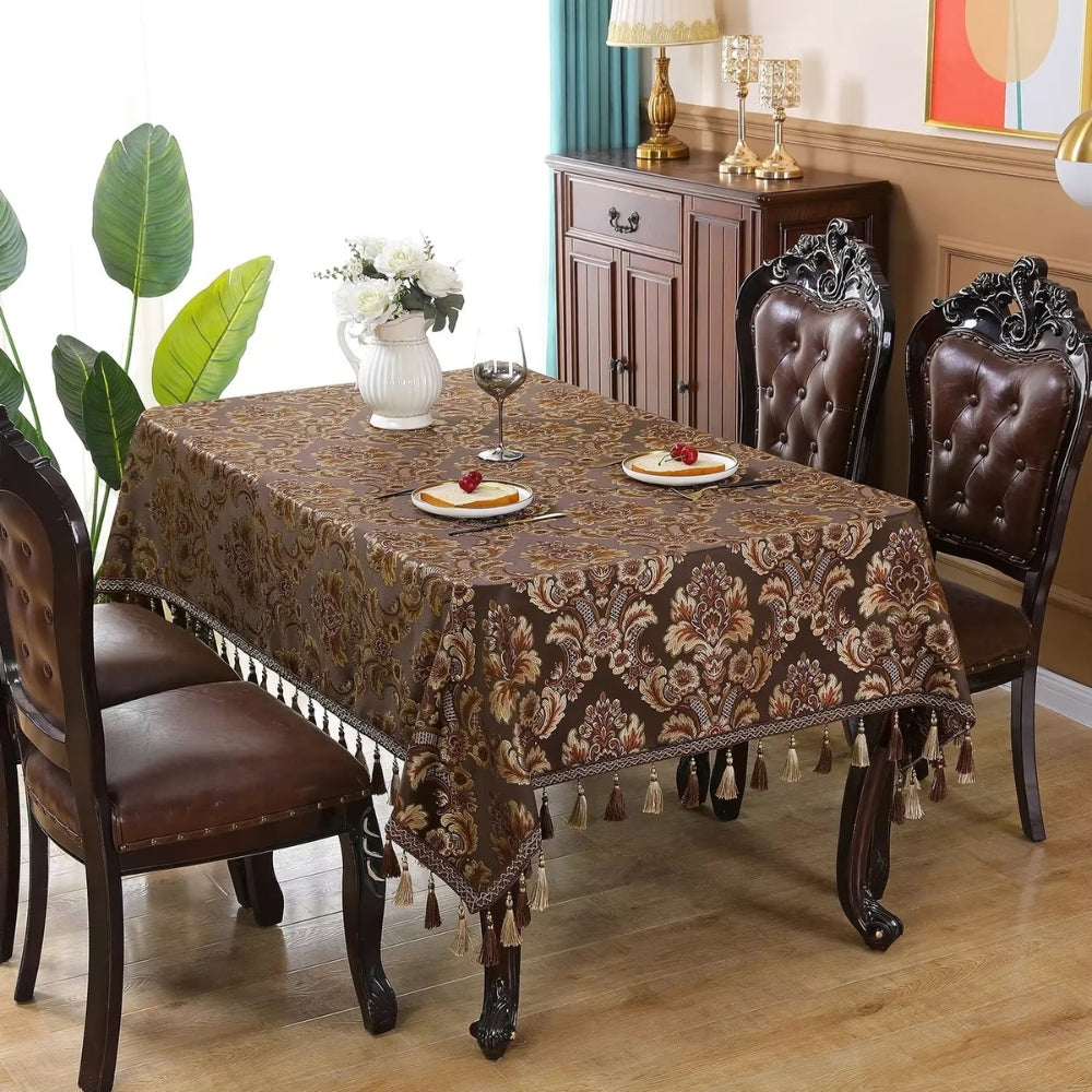 Vintessa Vintage Broderad Fringed Duk Carvallo